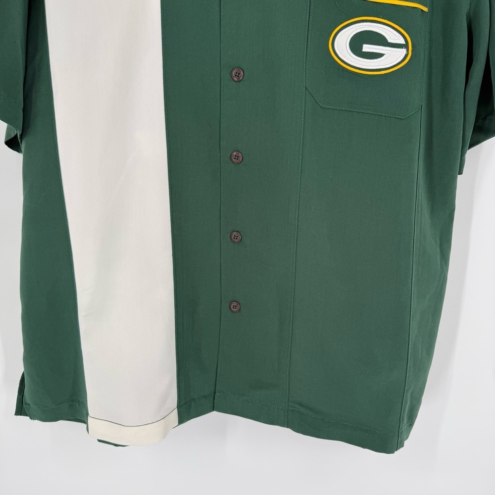 Green Bay Packers Button Up Camp Bowling Shirt NFL Apparel Embroidered Logo XXL - Picture 3 of 13